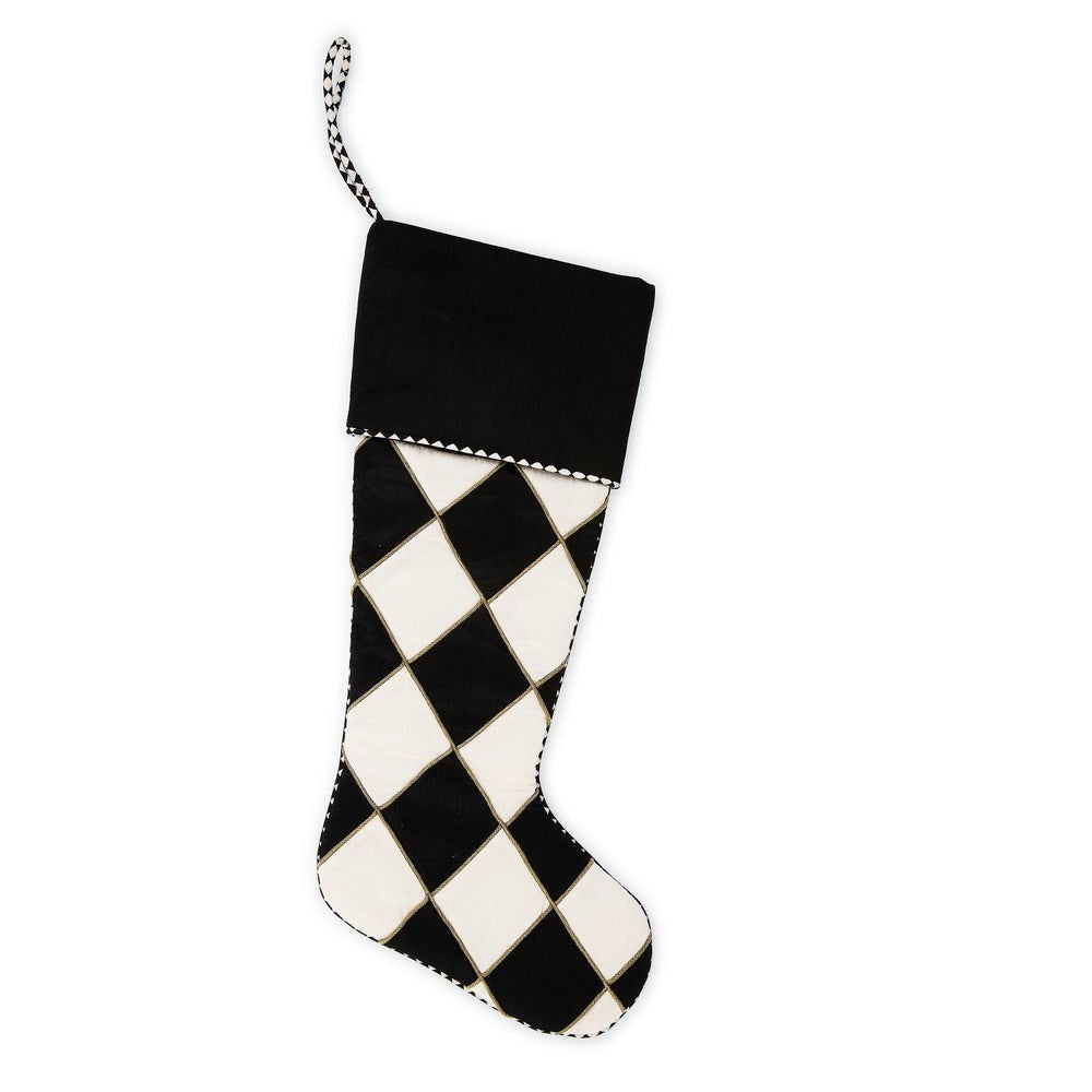 Courtly Noel Black Harlequin Stocking MacKenzie-Childs