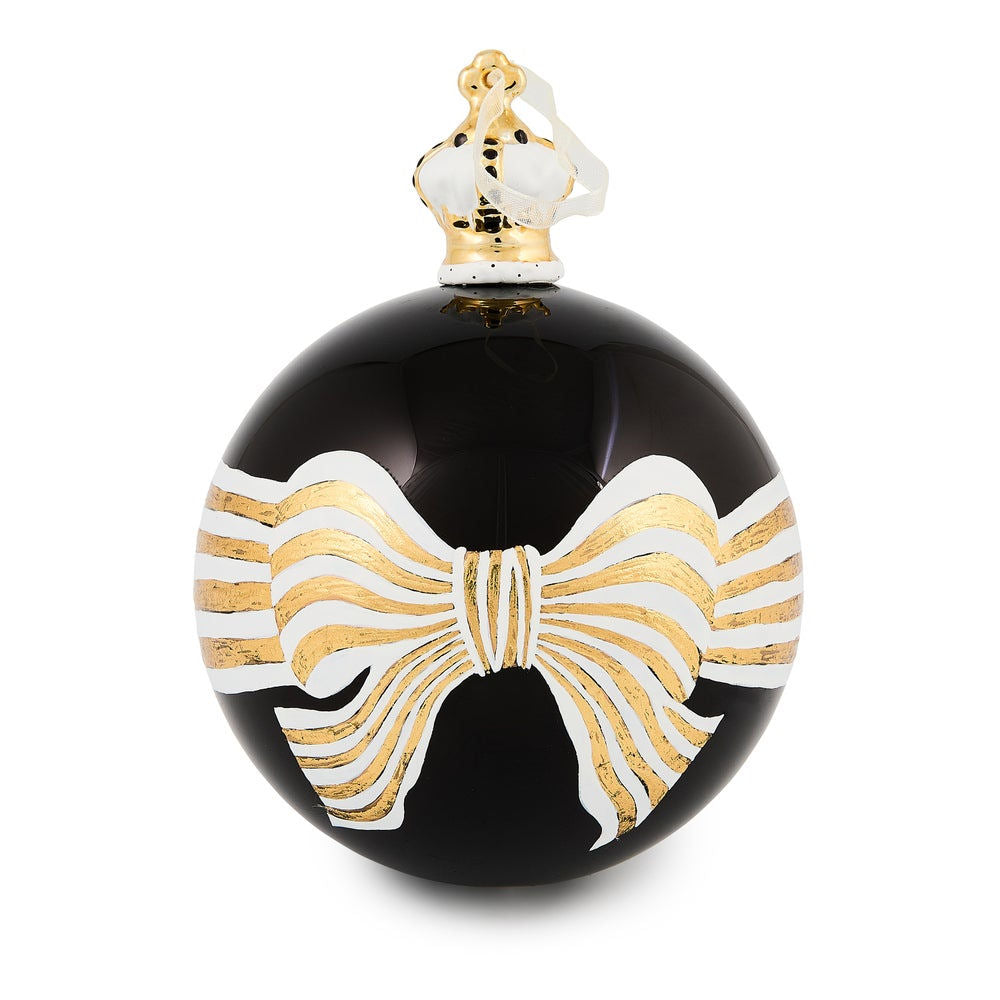 Courtly Noel Bow Glass Ball Ornament by MacKenzie-Childs