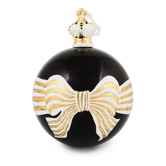 Courtly Noel Bow Glass Ball Ornament by MacKenzie-Childs