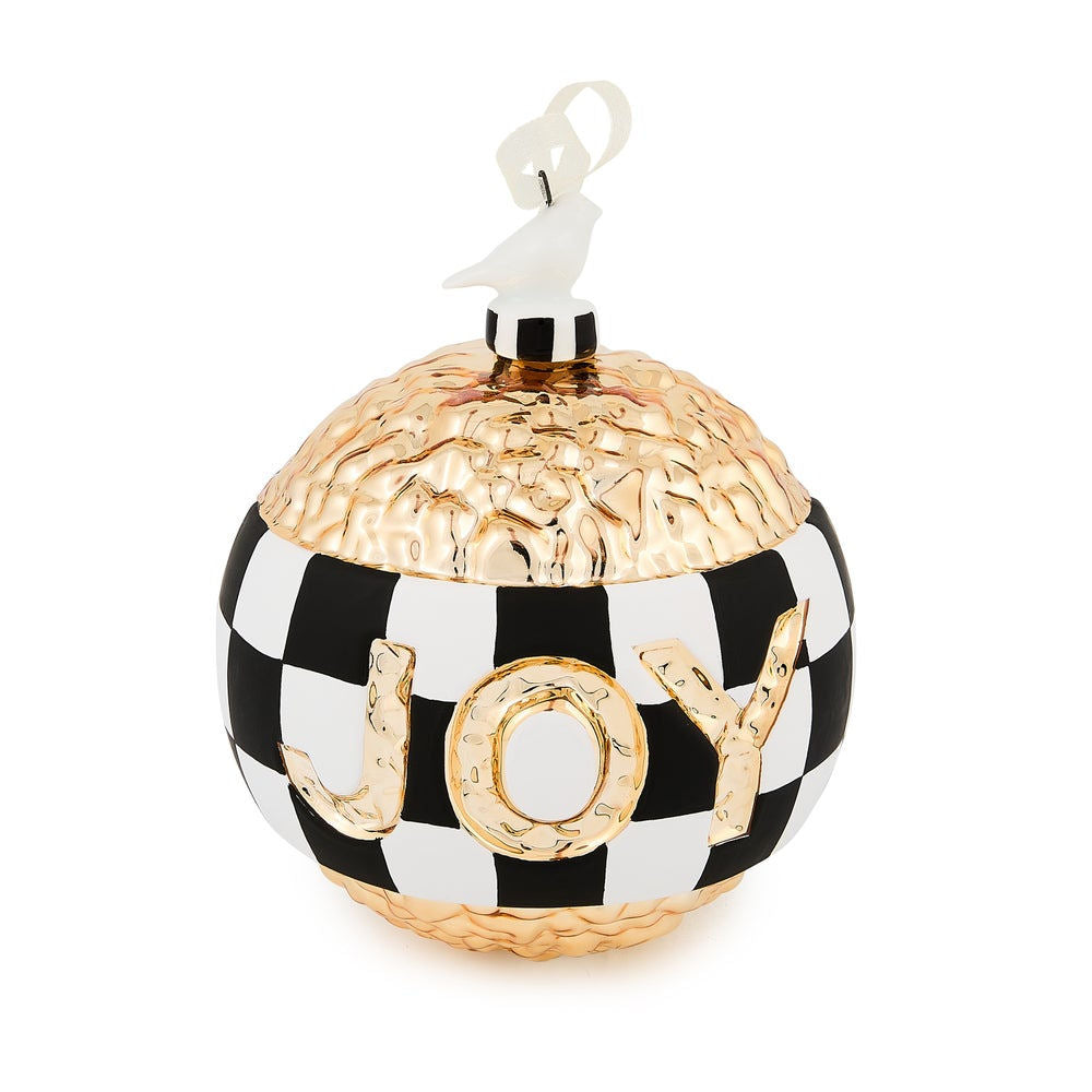 Courtly Noel JOY Glass Ball Ornament by MacKenzie-Childs