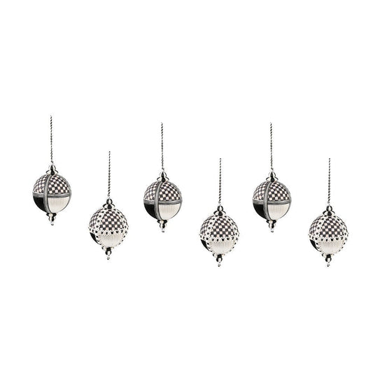 Courtly Patchwork Fabric Ball Ornaments, Set of 6