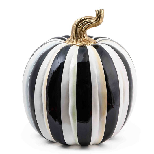 Courtly Stripe Glossy Large Pumpkin by MacKenzie - Childs - |VESIMI Design| Luxury Bathrooms and Home Decor