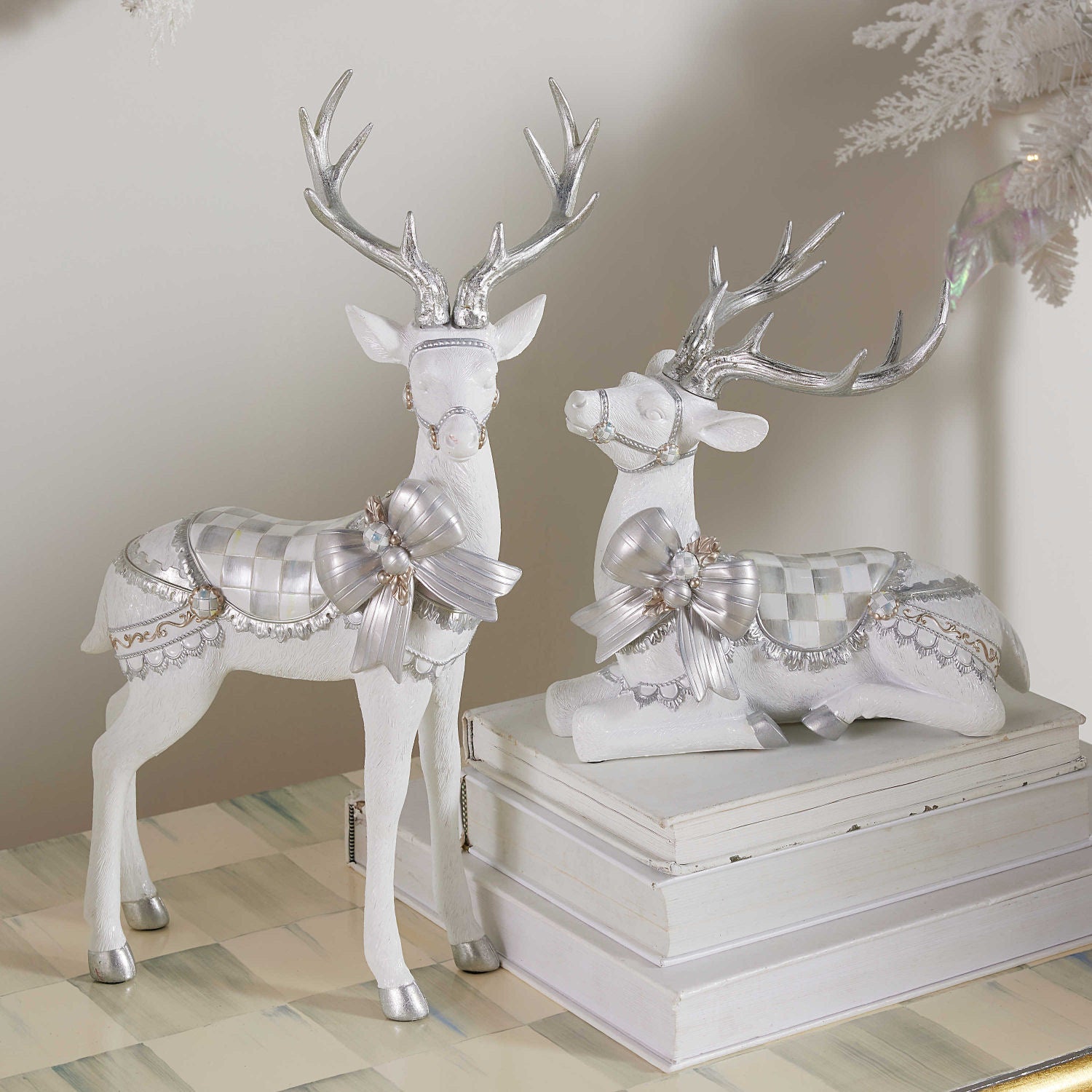 Crystal Palace Resting White Deer - |VESIMI Design| Luxury Bathrooms and Home Decor