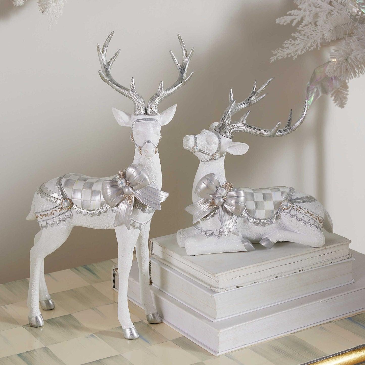 Crystal Palace Standing White Deer - |VESIMI Design| Luxury Bathrooms and Home Decor