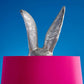 Large Floor Lamp Hiding Rabbit, Silver/Pink