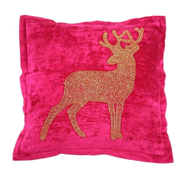 Cushion Christmas Deer Pink - |VESIMI Design| Luxury Bathrooms and Home Decor