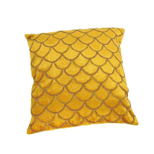 Cushion with Bead Decoration Mermaid Yellow - |VESIMI Design| Luxury Bathrooms and Home Decor