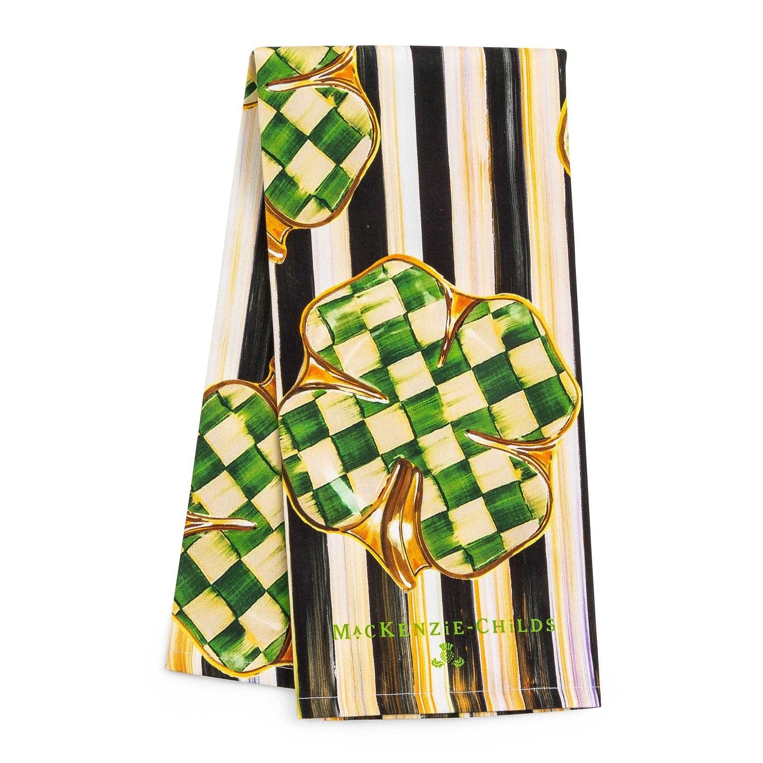 Dancing Clovers Dish Towel by MacKenzie - Childs - |VESIMI Design| Luxury Bathrooms and Home Decor