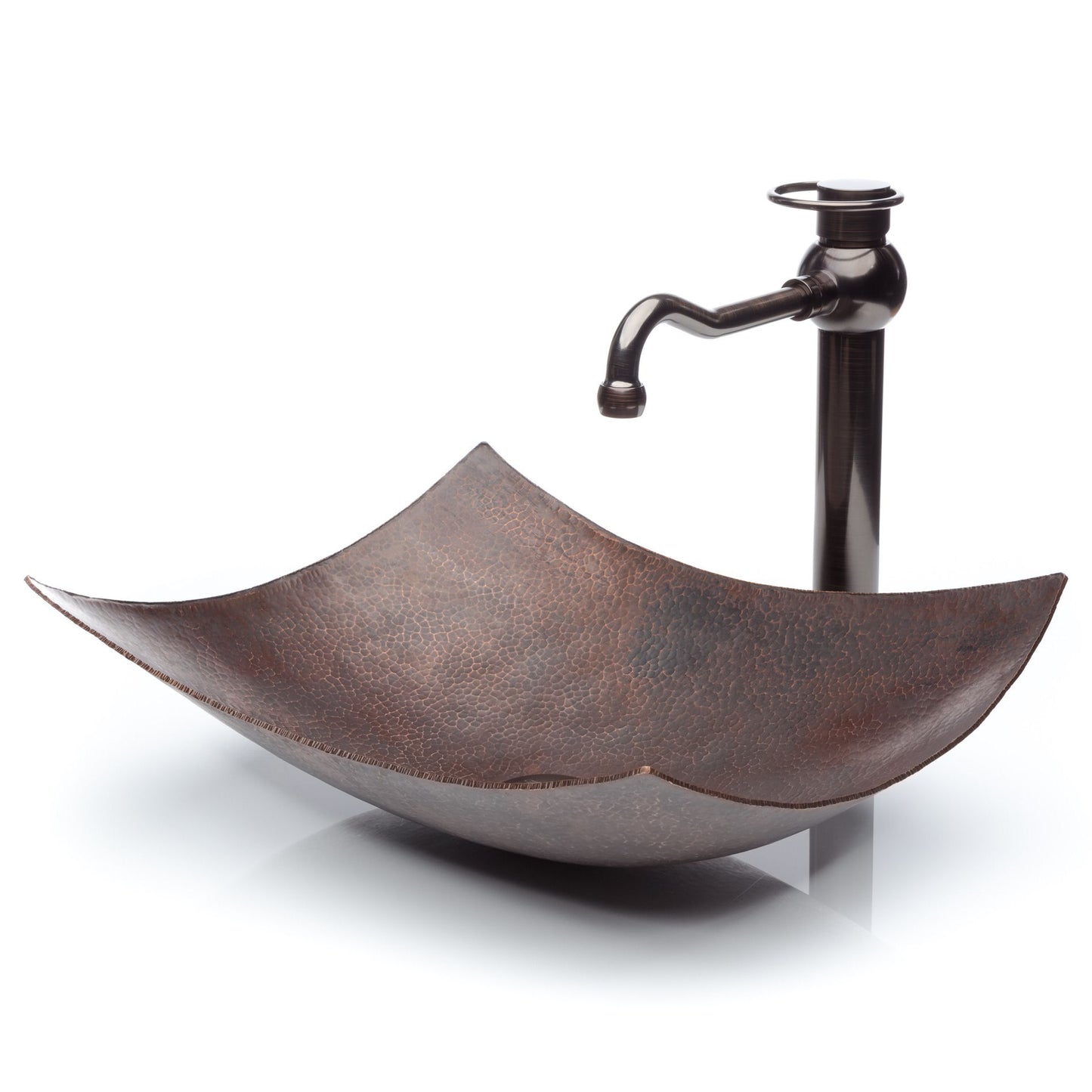 Sole – Wasserhahn aus ölgeriebener Bronze mit industriellem Kupferspülbecken-Kombi-Set