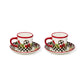 Deck the Halls Espresso Cup & Saucer, Set of 2 by MacKenzie-Childs