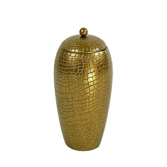 Decorative Aluminium Jar Aleyna Medium, Gold - |VESIMI Design| Luxury Bathrooms and Home Decor