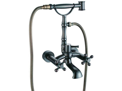 Deira Rustic Oil Rubbed Bronze Two - Handles Wallmount Bathtub Faucet - |VESIMI Design|