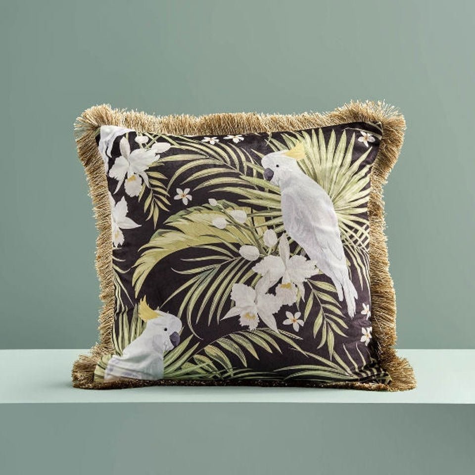Design Cushion with Fringes Cockatoo - |VESIMI Design|