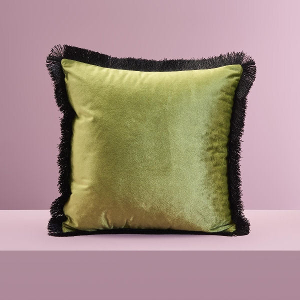 Design Cushion with Fringes Ginkgo - |VESIMI Design| Luxury Bathrooms and Home Decor