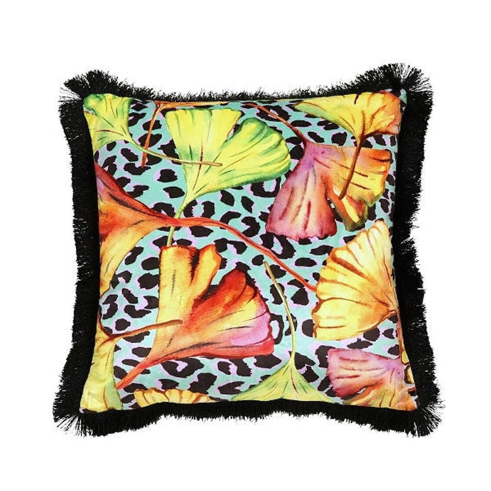 Design Cushion with Fringes Ginkgo - |VESIMI Design|