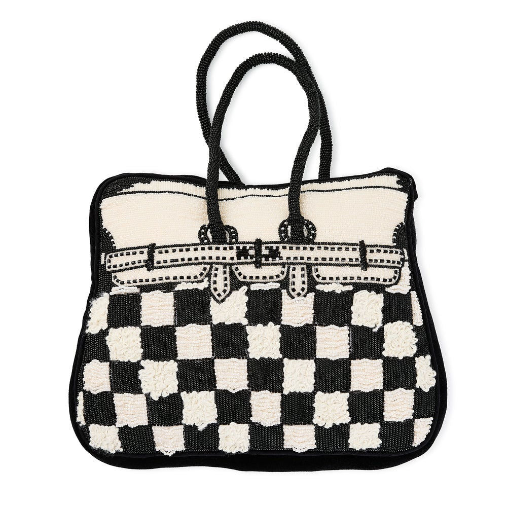 Mackenzie-Childs Doodles Handbag Shaped Throw Pillow