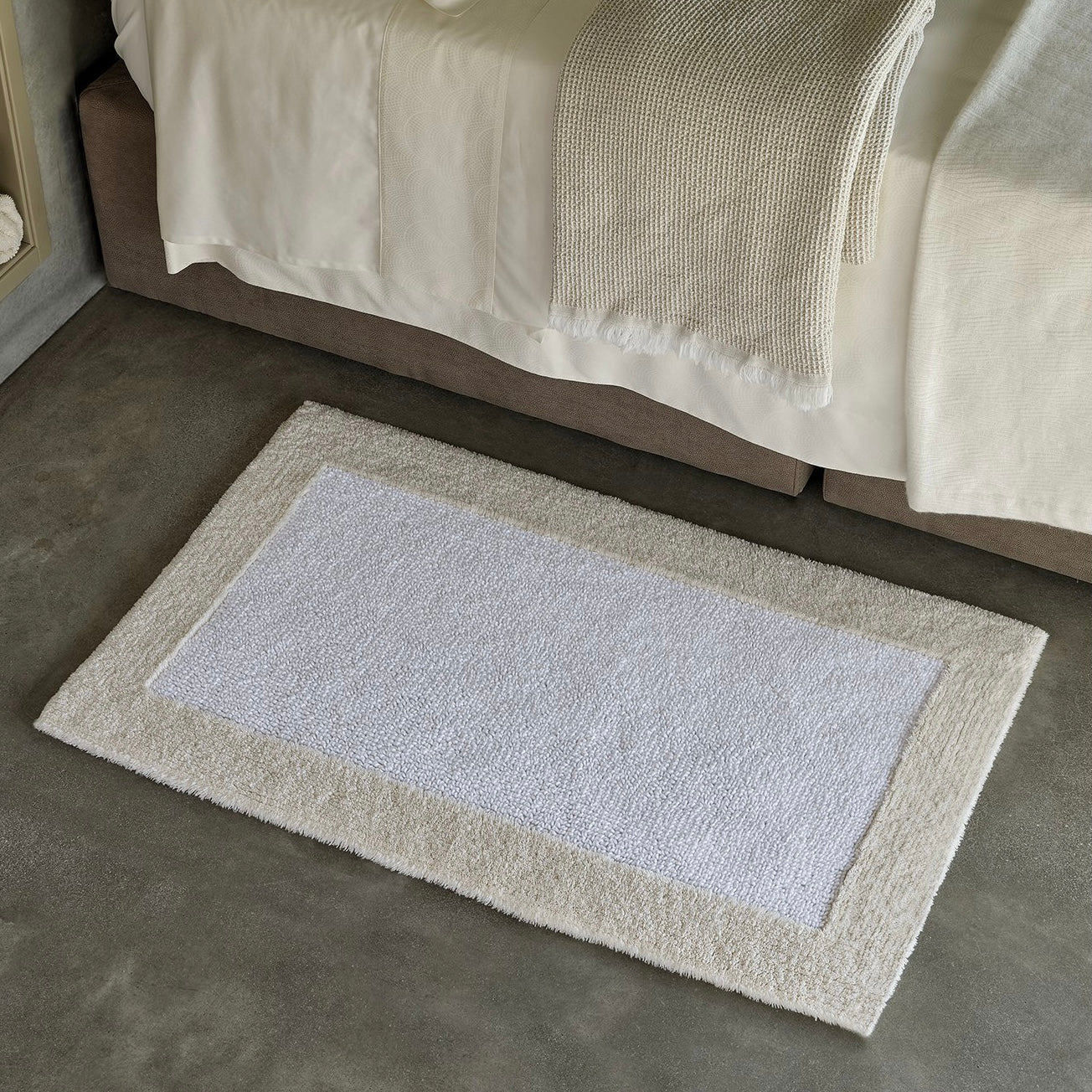 Egyptian Cotton Ecru Bath Rug ORIGINE by Abyss & Habidecor - |VESIMI Design| Luxury Bathrooms and Home Decor