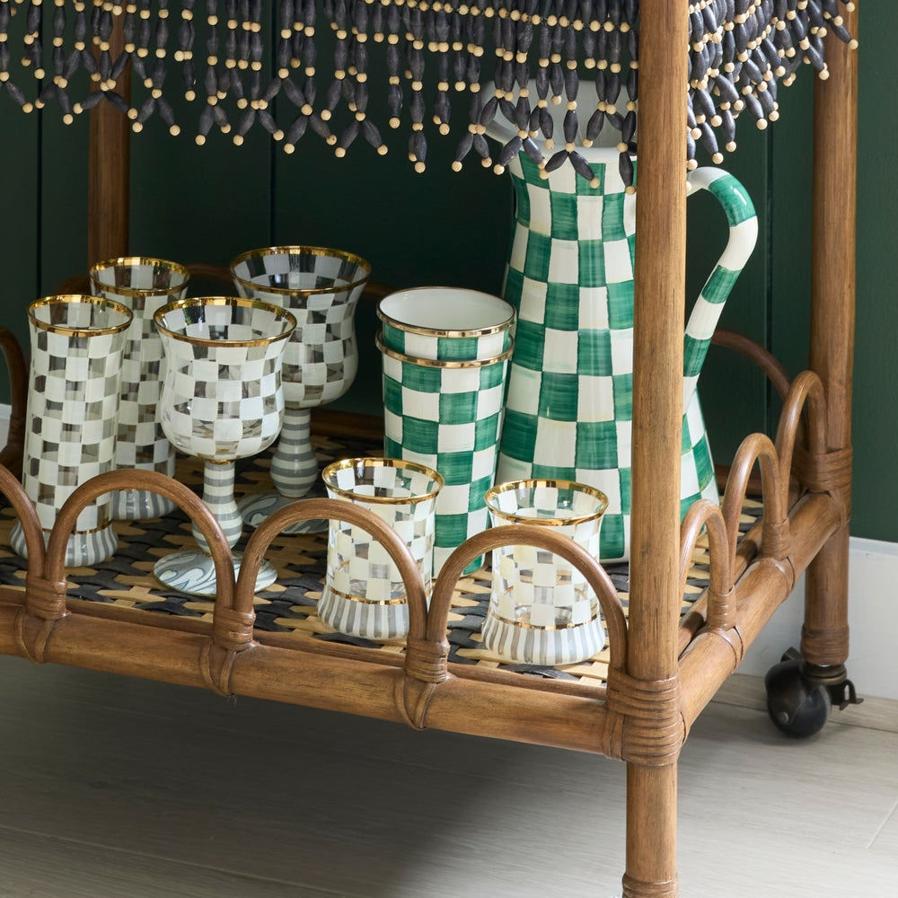 Emerald Check 20 Ounce Tumbler MacKenzie-Childs