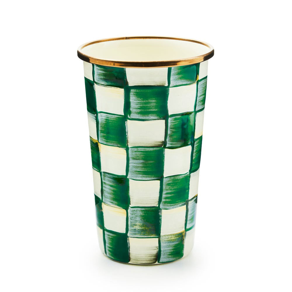 Emerald Check 20 Ounce Tumbler MacKenzie-Childs
