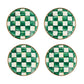 Emerald Check Appetizer Plates, Set of 4