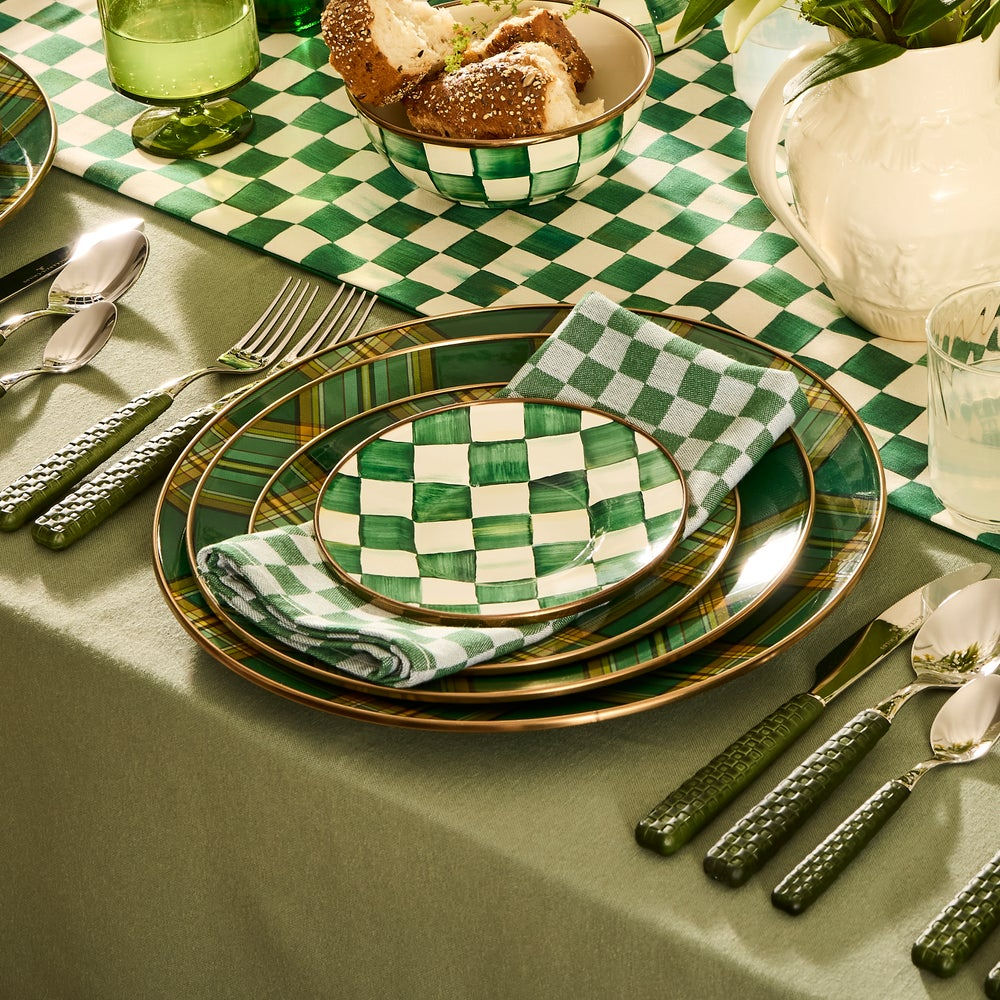 Emerald Check Appetizer Plates, Set of 4 – |VESIMI Design|