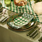 Emerald Check Appetizer Plates, Set of 4