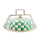 Emerald Check Cake Carrier MacKenzie-Childs