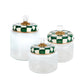 Emerald Check Glass Kitchen Canisters by MacKenzie-Childs - Set of 3