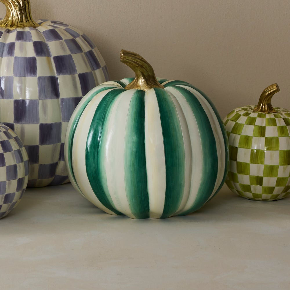 Emerald Stripe Medium Pumpkin by MacKenzie-Childs