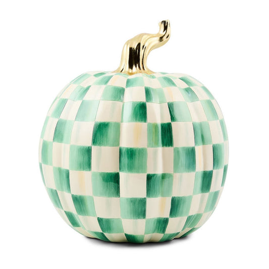 Emerald Check Large Pumpkin by MacKenzie-Childs