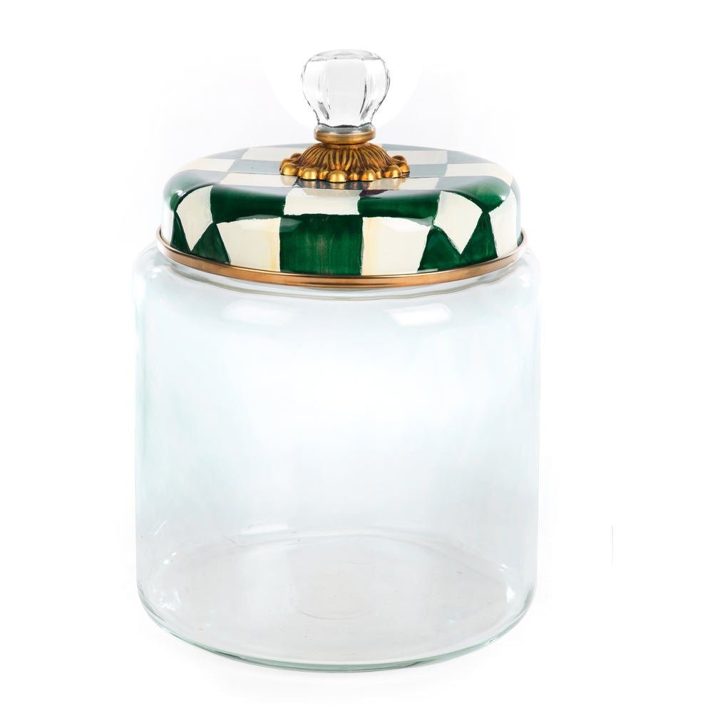 Kitchen Cheque Emerald Check Large Kitchen Canister by MacKenzie-Childs – |VESIMI Design|