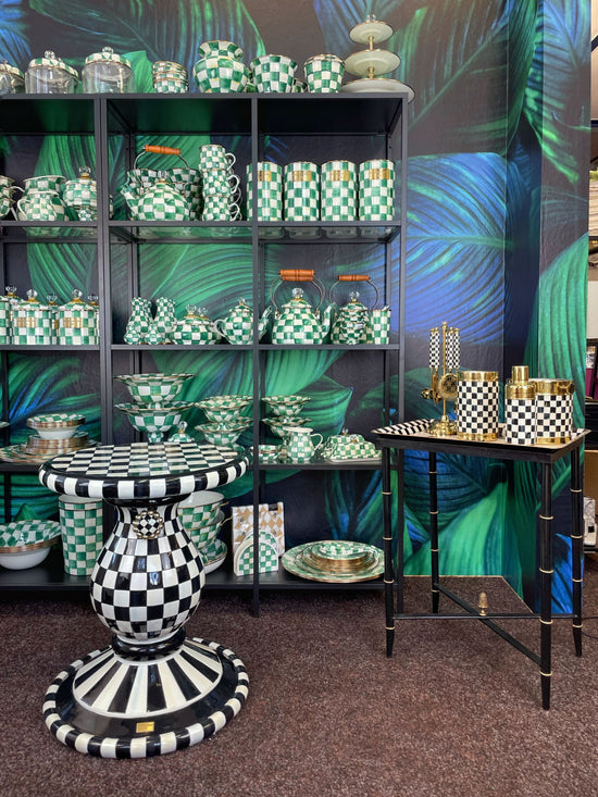Emerald Check Large Vase by MacKenzie - Childs - |VESIMI Design|