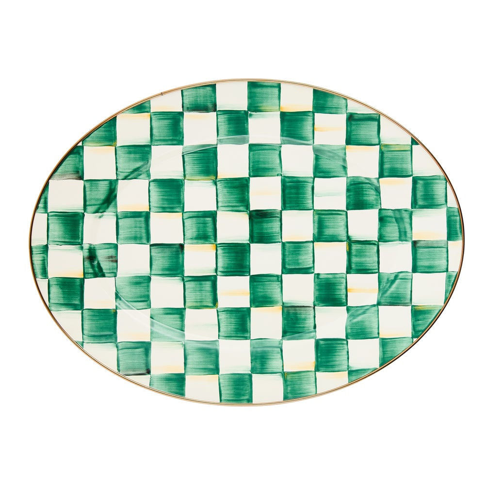 Emerald Check Medium Oval Platter