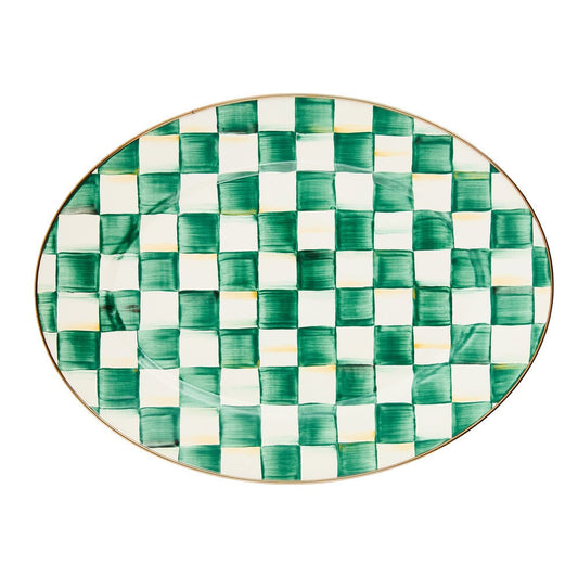 Emerald Check Medium Oval Platter