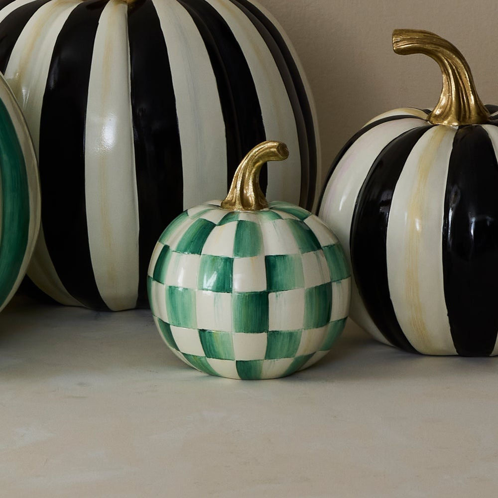 Emerald Check Mini Pumpkin