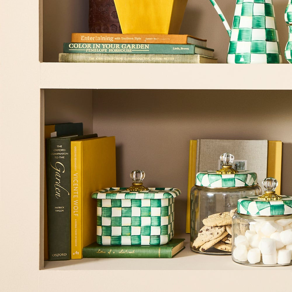 Emerald Check Recipe Box