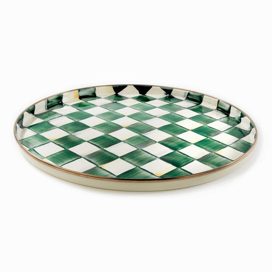 Emerald Check Round Tray by MacKenzie - Childs - |VESIMI Design|