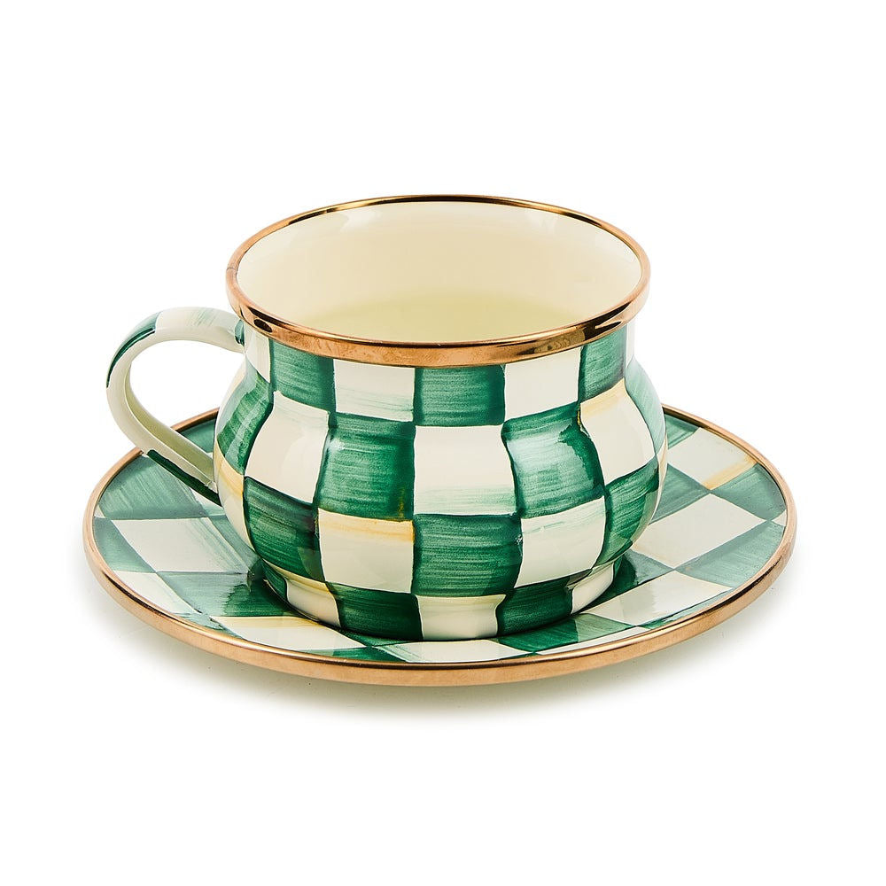 Emerald Check Saucer by MacKenzie-Childs