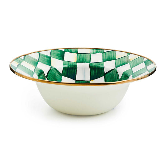 Emerald Check Serving Bowl by MacKenzie - Childs - |VESIMI Design|