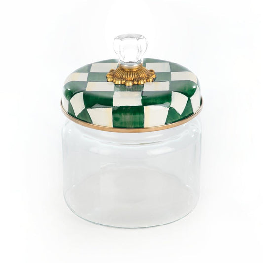 Emerald Check Small Kitchen Canister by MacKenzie - Childs - |VESIMI Design|