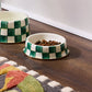 Emerald Check Small Pet Dish by Mackenzie-Childs