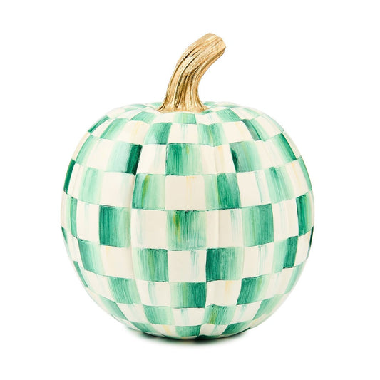 Emerald Check Small Pumpkin by MacKenzie-Childs