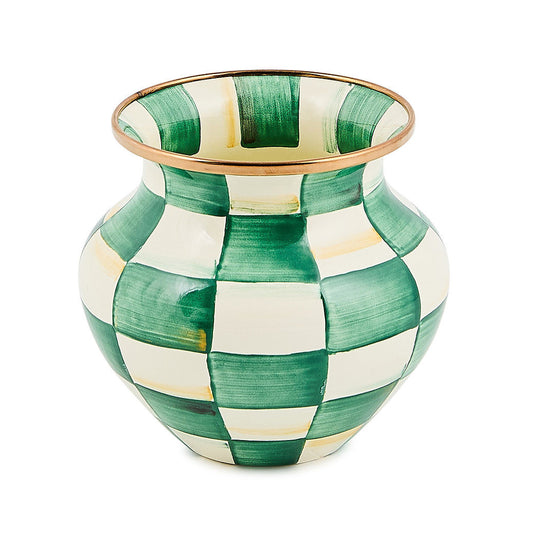 Emerald Check Vase by MacKenzie-Childs