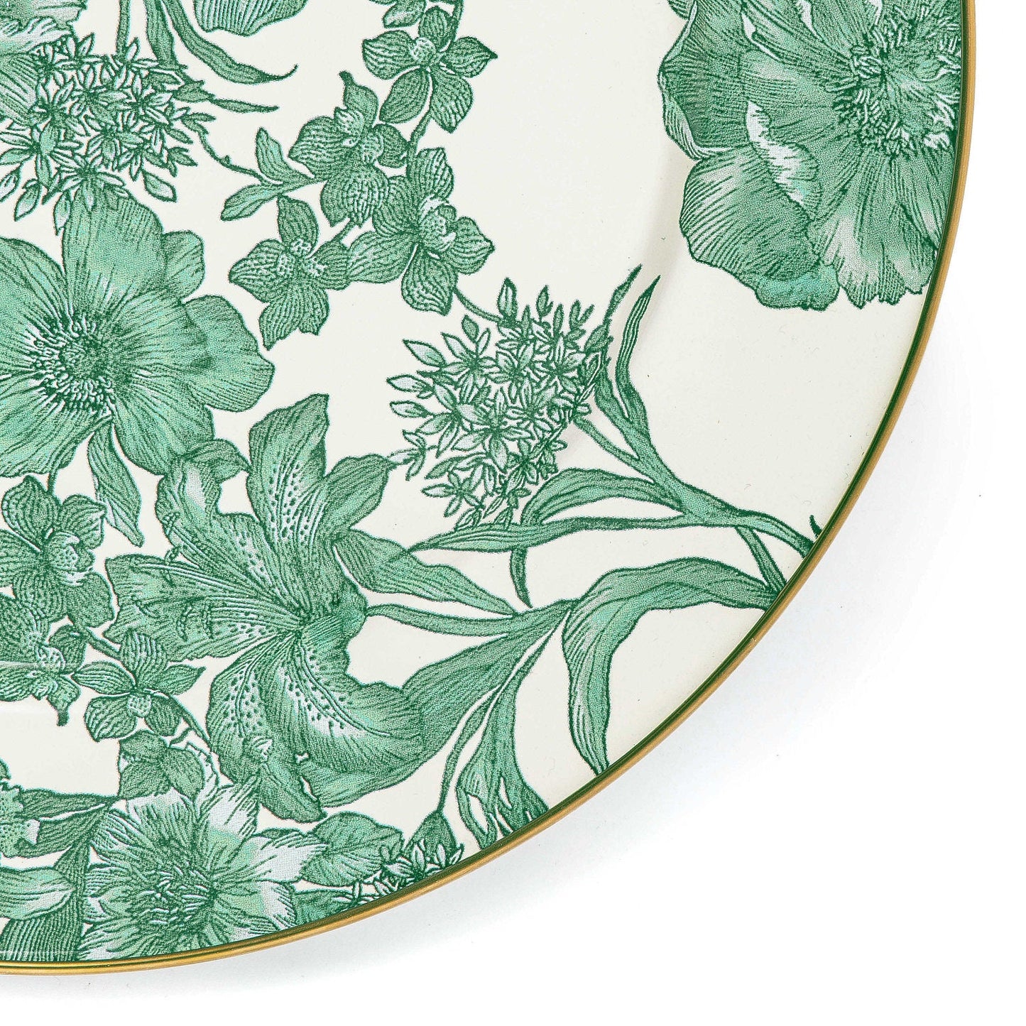 Emerald English Garden Enamel Charger/Plate - |VESIMI Design|
