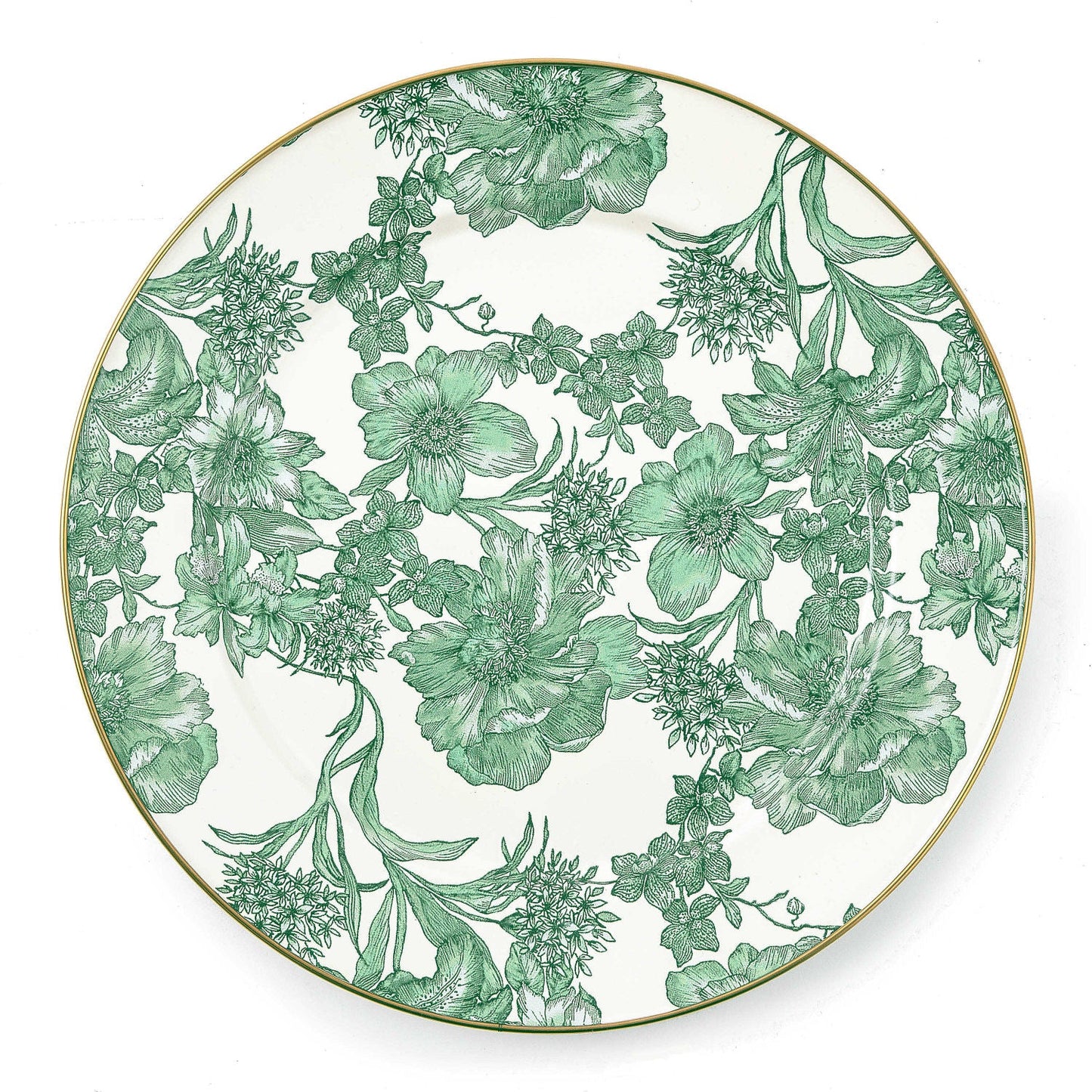 Emerald English Garden Enamel Charger/Plate - |VESIMI Design|