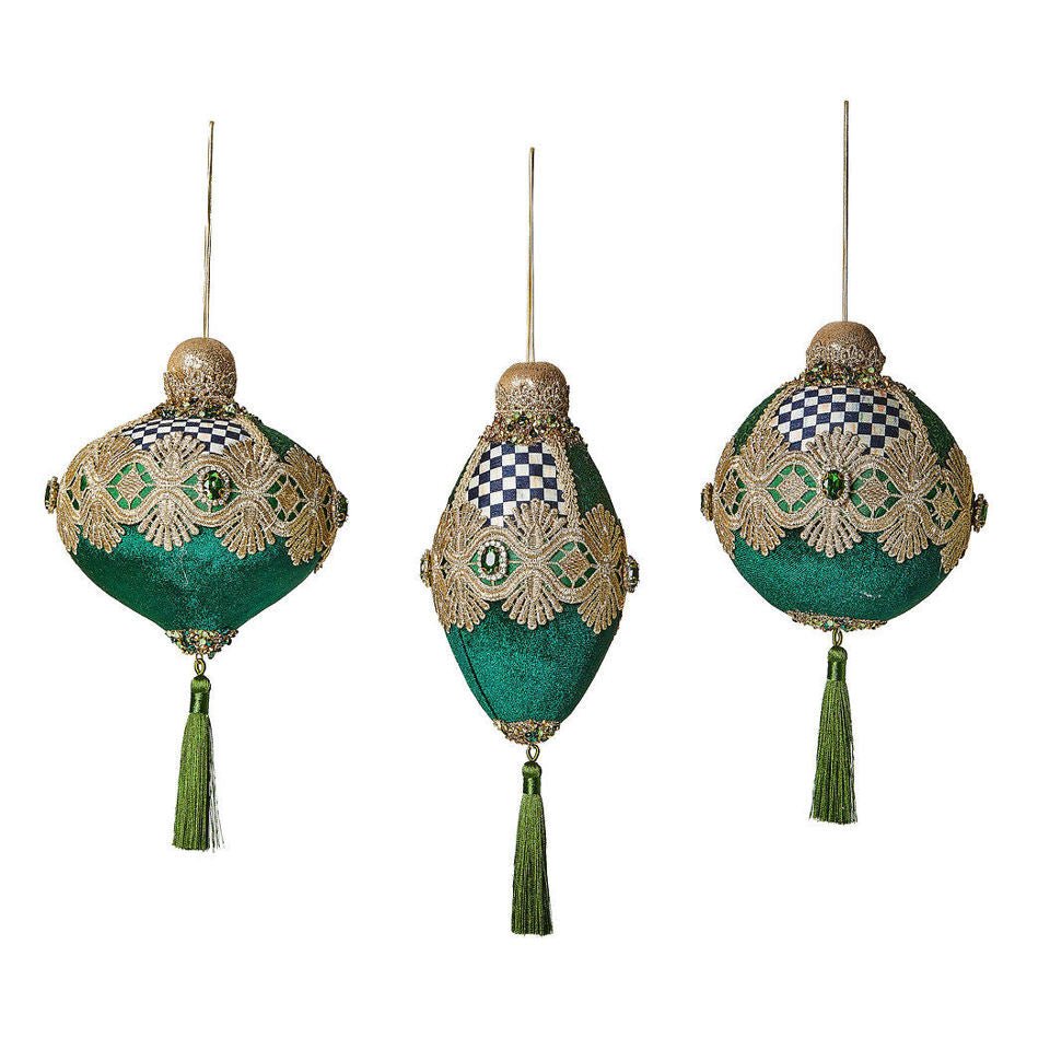 Emerald Luxe Bauble Ornaments, Set of 3 - |VESIMI Design| Luxury Bathrooms and Home Decor