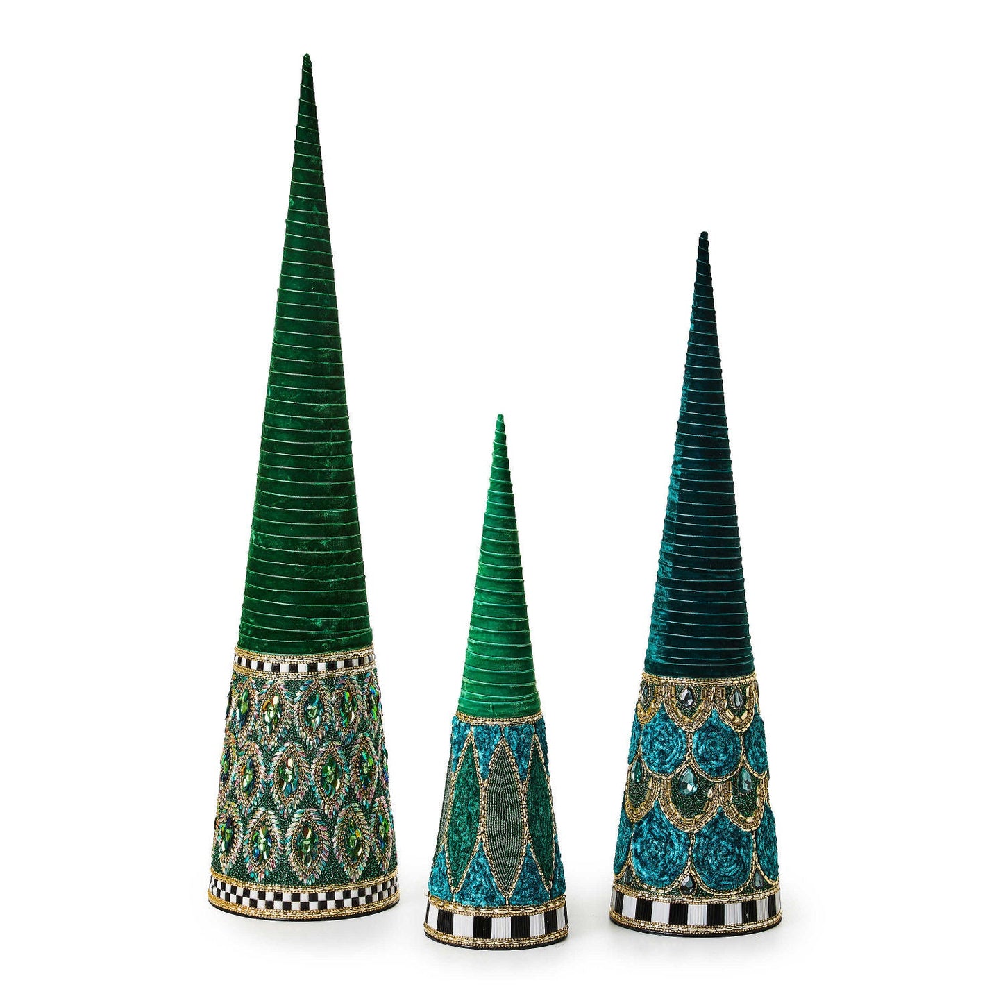 Emerald Luxe Large Beaded Cone Tree - |VESIMI Design| Luxury Bathrooms and Home Decor