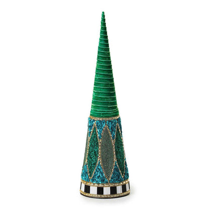 Emerald Luxe Small Beaded Cone Tree by MacKenzie - Childs - |VESIMI Design| Luxury Bathrooms and Home Decor