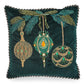 Emerald Ornaments Beaded Throw Pillow - |VESIMI Design| Luxury Bathrooms and Home Decor