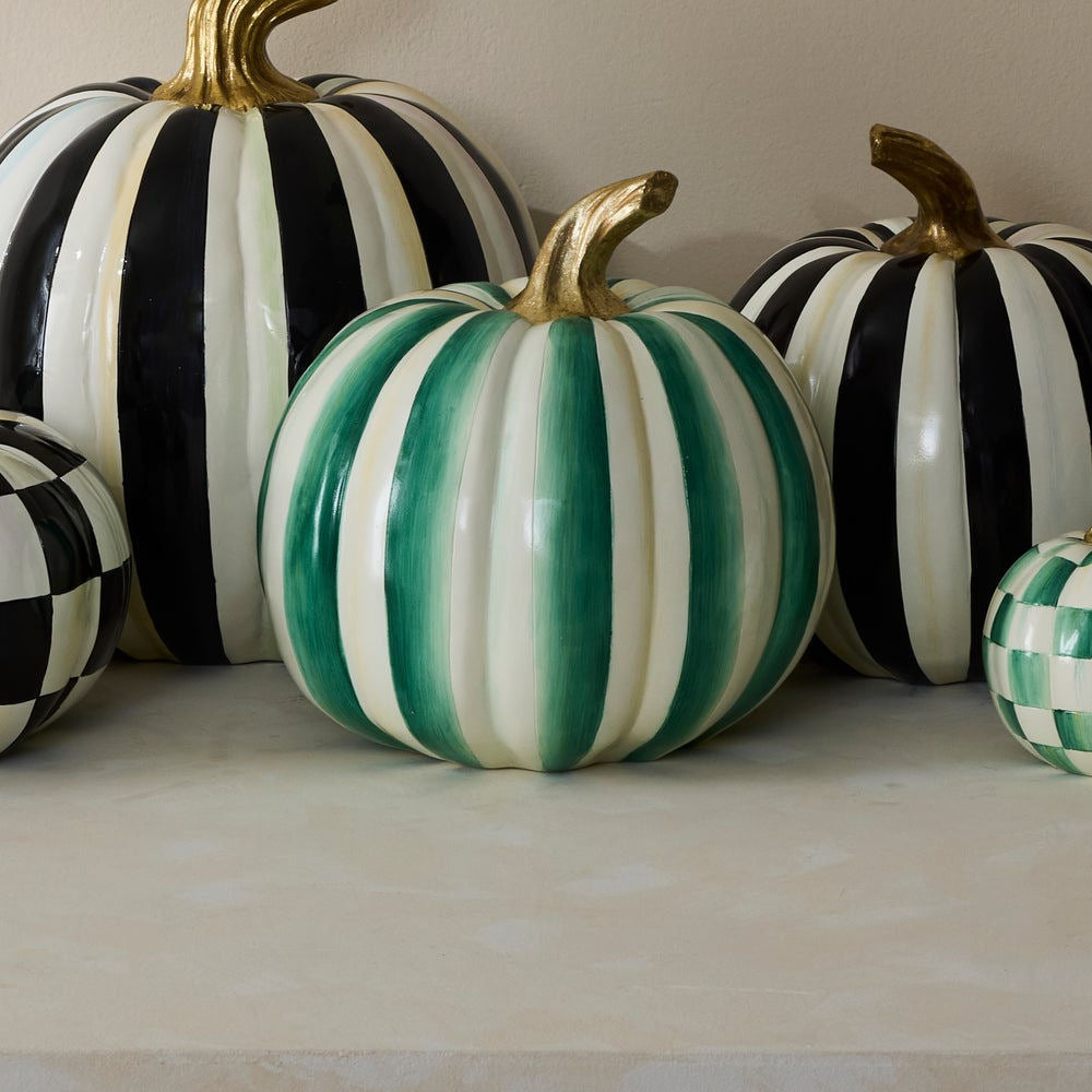 Emerald Stripe Medium Pumpkin by MacKenzie-Childs
